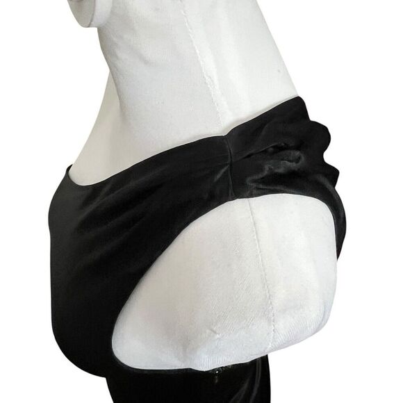 Meshki Black Calliope One Shoulder Maxi Dress Satin Draped Womens Size XS - Picture 9 of 10